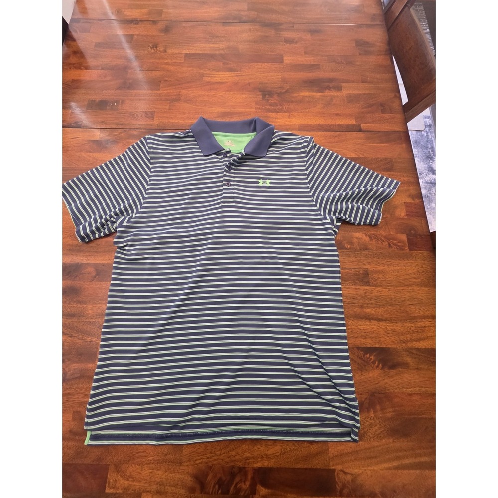 Under Armour Men's golf  Polo XL Scretchy Blue Green  Bin 14